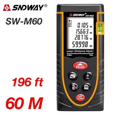 Máy Đo Khoảng Cách Laser SNDWAY SW-M60 bằng tia laser đo xa 60m